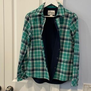 Orvis Teal and Navy Plaid Shirt